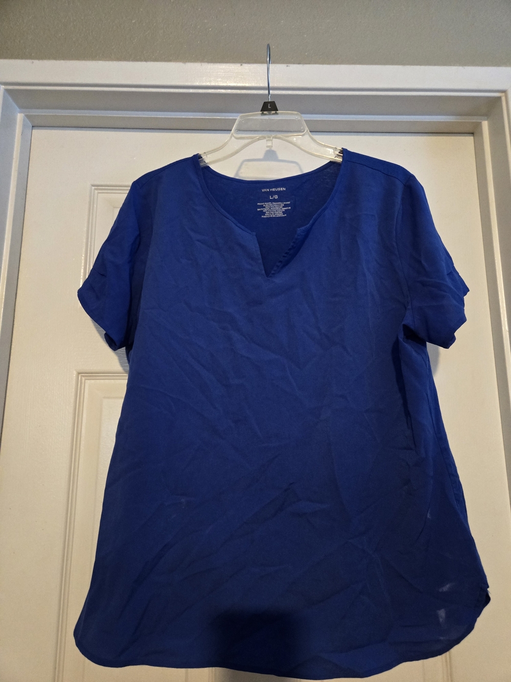 Van Heusen Royal Blue Short Sleeve Split V-Neck Tunic